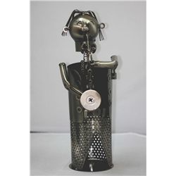 meatal Musician Wine Holder; w 3.5in; H 9in