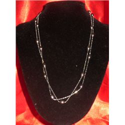 NATURAL 50.00 CTW FLOATING BLACK PEARL NECKLACE