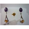 Image 1 : 26.25 CTW AMETHYST AND CITRINE EARRING .925 STERLING SI