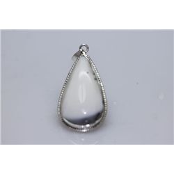 NATURAL 46.00 CTW SEMIPRECIOUS OVAL PENDANT .925 STERLI