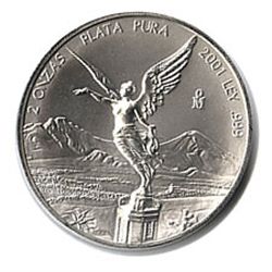 Mexican Silver Libertad 2 Ounce 2001