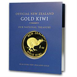 1 oz New Zealand Gold .9999 Kiwi Round (W/ COA)