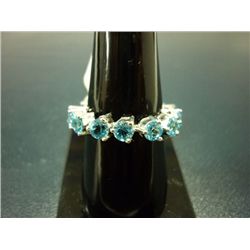 NATURAL 20.25 CTW BLUE TOPAZ RING .925 STERLING SILV