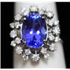 Image 1 : 14K GOLD OVAL TANZANITE AND DIAMOND RING