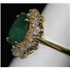 Image 2 : 14K GOLD OVAL EMERALD AND DIAMOND RING