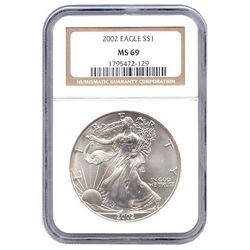 Certified Uncirculated Silver Eagle 2002 MS69