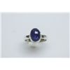 Image 1 : NATURAL 10.50 CTW TANZANITE OVAL CUT RING .925 STERLING