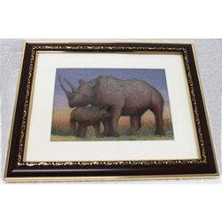 Gemstone Painting Rhinoceros