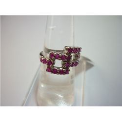 NATURAL 14.50 CTW RUBY RING .925 STERLING SILVER