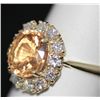 Image 2 : 14K GOLD OVAL IMPERIAL TOPAZ AND DIAMOND RING