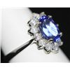 Image 2 : 14K GOLD OVAL TANZANITE AND DIAMOND RING