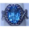 Image 1 : 31.98 CTW BLUE TOPAZ AND SAPPHIRE RING .925 STERLING SI