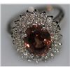 Image 1 : 14K GOLD ROUND ZIRCON AND DIAMOND RING