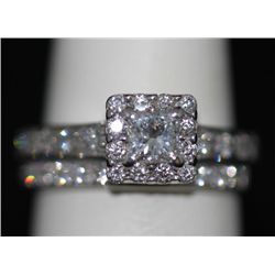 1.20 CTW 14K WHITE GOLD DIAMOND RING SET