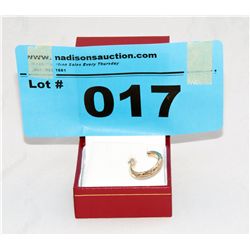 Man's 10kt Gold Diamond Cut Hoop Earring