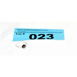 Smokey Quartz Ring with 8 Diamonds in Silver