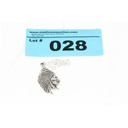 925 Silver Chain with Indian Head Pendant
