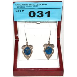 Anitique Sterling Silver lapis Gemstone earrings
