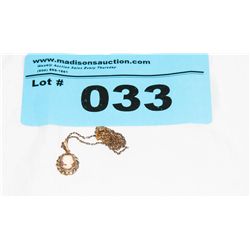 Estate Sterling Silver Gold Clad Cameo Necklace