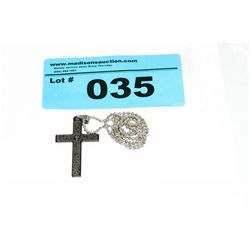 Man's Cross & Necklace with Lords Prayer on it
