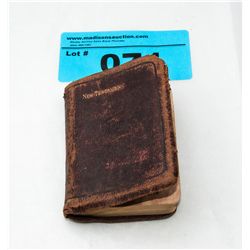 Vintage leather new testament signed jan 24