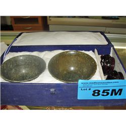 Cased jade bowls