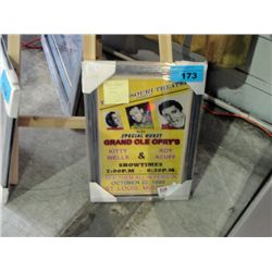 Framed elvis presley concert poster