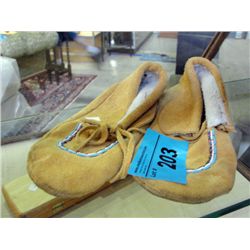 Pair of native leather moccasins