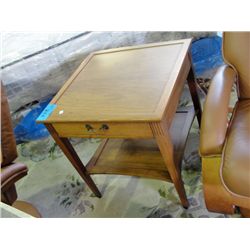 Matching walnut single drawer side table