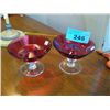 Image 1 : Pair of signed Val St Lambert crystal footed