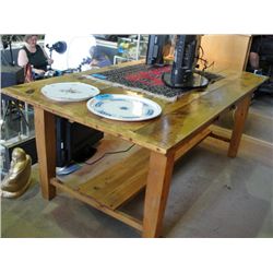 Country pine harvest table