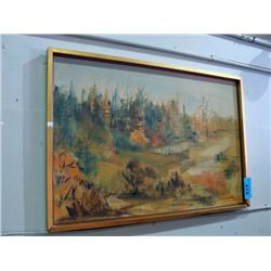 Framed original oil on board singed