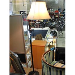 Adjustable arm black floor lamp