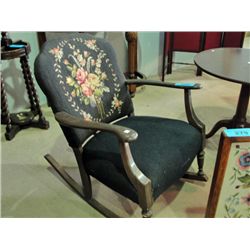 Petite point upholstered rocking chair