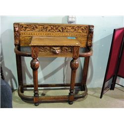 Antique oak entrance way hall stand