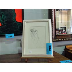 Framed original pencil sketching