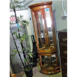 Lighted corner china cabinet