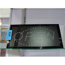 Lighted open sign