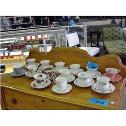 Lot of 14 english bone china cups and saucers
