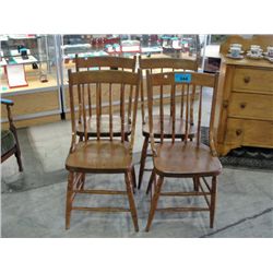 Set of 4 early 1900s maple side chairs