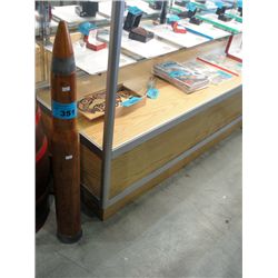 Solid wooden military practice artiliry round