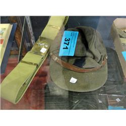 Military cap and uniform belt
