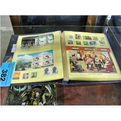 Stamp album with assorted collectors stamps