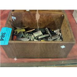 Leather bound trunk of assorted lighters