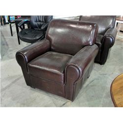 Brown leather living room chair