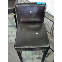 Brown leather counter stool
