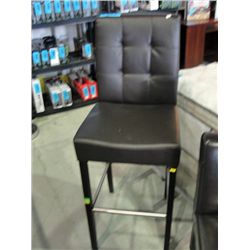Brown leather bar stool