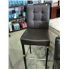 Image 1 : Brown leather bar stool
