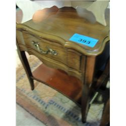 Single drawer walnut night stand