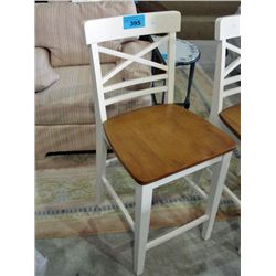White and natural counter stool